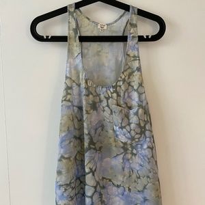 Wilfred 100% silk tank in watercolour print